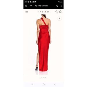 SEI Assymetrical Bandeau Gown, Red Charmeuse